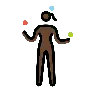 Woman Juggling: Dark Skin Tone Emoji 🤹🏿‍♀️ image - OpenMoji style