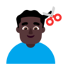 Man Getting Haircut: Dark Skin Tone Emoji 💇🏿‍♂️ image - Microsoft Classic 2D style