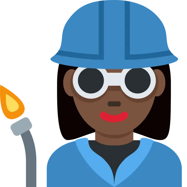 👩🏿‍🏭 - Woman Factory Worker: Dark Skin Tone Emoji meaning, copy and ...