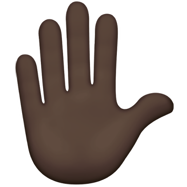 Raised Hand: Dark Skin Tone