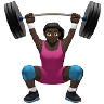 Woman Lifting Weights: Dark Skin Tone Emoji 🏋🏿‍♀️ image - Apple style