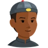 Person With Skullcap: Medium-Dark Skin Tone Emoji 👲🏾 image - Facebook Messenger (2016) style