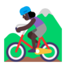 Woman Mountain Biking: Dark Skin Tone Emoji 🚵🏿‍♀️ image - Microsoft Classic 2D style