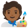 Artist: Medium-Dark Skin Tone Emoji 🧑🏾‍🎨 image - Google Noto Color style