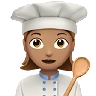 Woman Cook: Medium Skin Tone Emoji 👩🏽‍🍳 image - Apple style