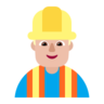 Man Construction Worker: Medium-Light Skin Tone Emoji 👷🏼‍♂️ image - Microsoft Classic 2D style