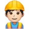 Man Construction Worker: Light Skin Tone Emoji 👷🏻‍♂️ image - Samsung style