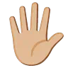 Hand With Fingers Splayed: Medium-Light Skin Tone Emoji 🖐🏼 image - Google Noto Color Animated style
