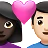 Couple With Heart: Woman, Man, Dark Skin Tone, Light Skin Tone