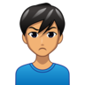 Man Pouting: Medium Skin Tone Emoji 🙎🏽‍♂️ image - Emojidex style