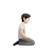 Person Kneeling Facing Right: Light Skin Tone