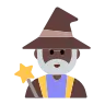 Man Mage: Dark Skin Tone Emoji 🧙🏿‍♂️ image - Tossface style