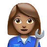 Woman Mechanic: Medium Skin Tone Emoji 👩🏽‍🔧 image - Apple style