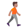 Person Walking Facing Right: Medium Skin Tone Emoji 🚶🏽‍➡️ image - Microsoft Classic 2D style