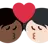 Kiss: Person, Person, Dark Skin Tone, Light Skin Tone