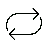 右回りと左向きの白丸の矢印