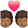 Kiss: Medium-Dark Skin Tone Emoji 💏🏾 image - Samsung style