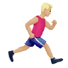 Man Running Facing Right: Medium-Light Skin Tone Emoji 🏃🏼‍♂️‍➡️ image - Apple style