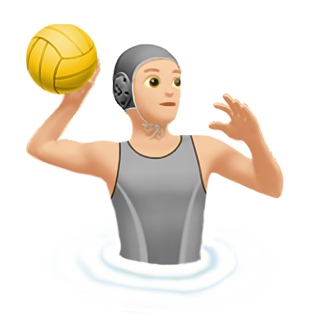 Person Playing Water Polo: Light Skin Tone
