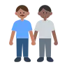 Men Holding Hands: Medium Skin Tone, Medium-Dark Skin Tone Emoji 👨🏽‍🤝‍👨🏾 image - Tossface style