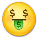 Cara de la boca del dinero