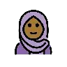 Woman With Headscarf: Medium-Dark Skin Tone Emoji 🧕🏾 image - OpenMoji style