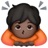 Person Bowing: Dark Skin Tone Emoji 🙇🏿 image - Samsung style