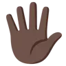 Hand With Fingers Splayed: Dark Skin Tone Emoji 🖐🏿 image - Google Noto Color style