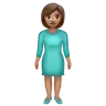 Woman Standing: Medium Skin Tone Emoji 🧍🏽‍♀️ image - WhatsApp style