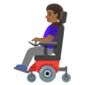Woman In Motorized Wheelchair: Medium-Dark Skin Tone Emoji 👩🏾‍🦼 image - Google Noto Color style