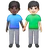 Men Holding Hands: Dark Skin Tone, Light Skin Tone