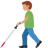 Man With White Cane: Medium Skin Tone