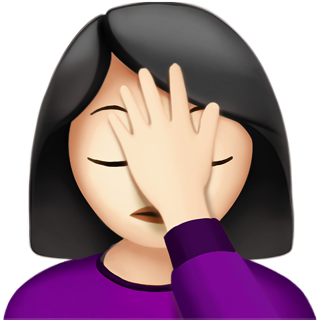Woman Facepalming: Light Skin Tone