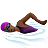 Woman Swimming: Medium-Dark Skin Tone