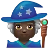 Woman Mage: Dark Skin Tone Emoji 🧙🏿‍♀️ image - WhatsApp style
