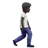 Person Walking Facing Right: Dark Skin Tone