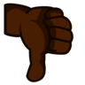 Thumbs Down: Dark Skin Tone Emoji 👎🏿 image - Emojidex style