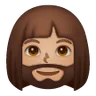 Woman: Medium Skin Tone, Beard Emoji 🧔🏽‍♀️ image - Samsung style
