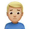 Man Frowning: Medium-Light Skin Tone Emoji 🙍🏼‍♂️ image - Apple style