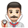 Man Health Worker: Light Skin Tone Emoji 👨🏻‍⚕️ image - WhatsApp style