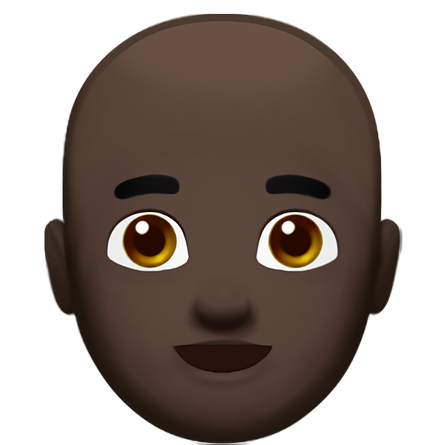 Man: Dark Skin Tone, Bald