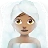 Woman In Steamy Room: Medium Skin Tone