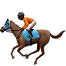 Horse Racing: Dark Skin Tone Emoji 🏇🏿 image - Apple style