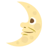 顔のついた第1四半期の月 Emoji 🌛 image - EmojiTwo style