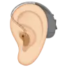 Ear With Hearing Aid: Light Skin Tone Emoji 🦻🏻 image - Apple style