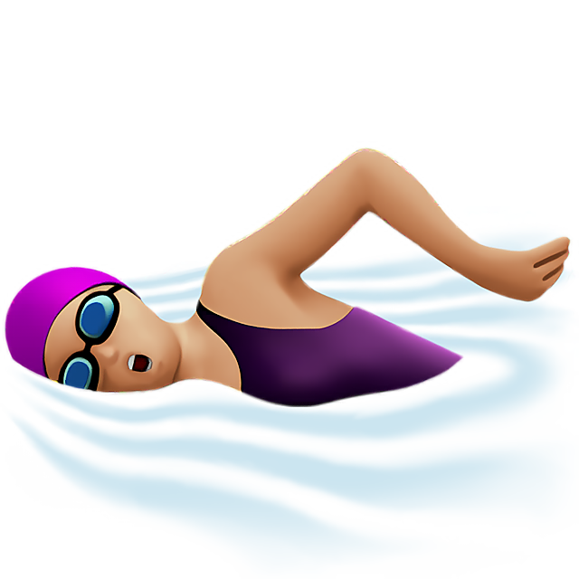 Woman Swimming: Medium-Light Skin Tone