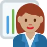 Woman Office Worker: Medium Skin Tone Emoji 👩🏽‍💼 image - Twitter / X (Twemoji) style