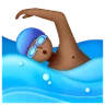 Man Swimming: Medium-Dark Skin Tone Emoji 🏊🏾‍♂️ image - Samsung style
