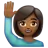 Woman Raising Hand: Medium-Dark Skin Tone