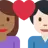 Couple With Heart: Woman, Man, Medium-Dark Skin Tone, Light Skin Tone
